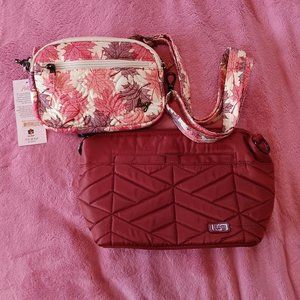 Lug Flare Crossbody in Rosewood and Super Coupe in Maples Cream (One Strap)